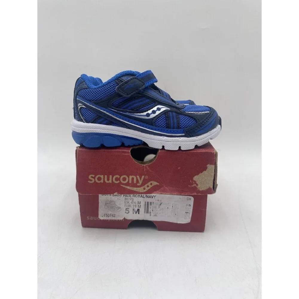Saucony BABY RIDE Boys' NEW Daily Sneakers Royal/Navy US Size 5 M